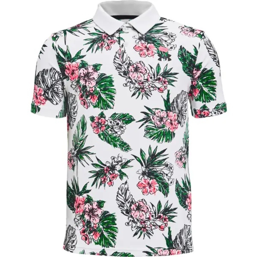 Under Armour Kids Performance Floral Polo Size YMD Style# 1364424 NWOT!